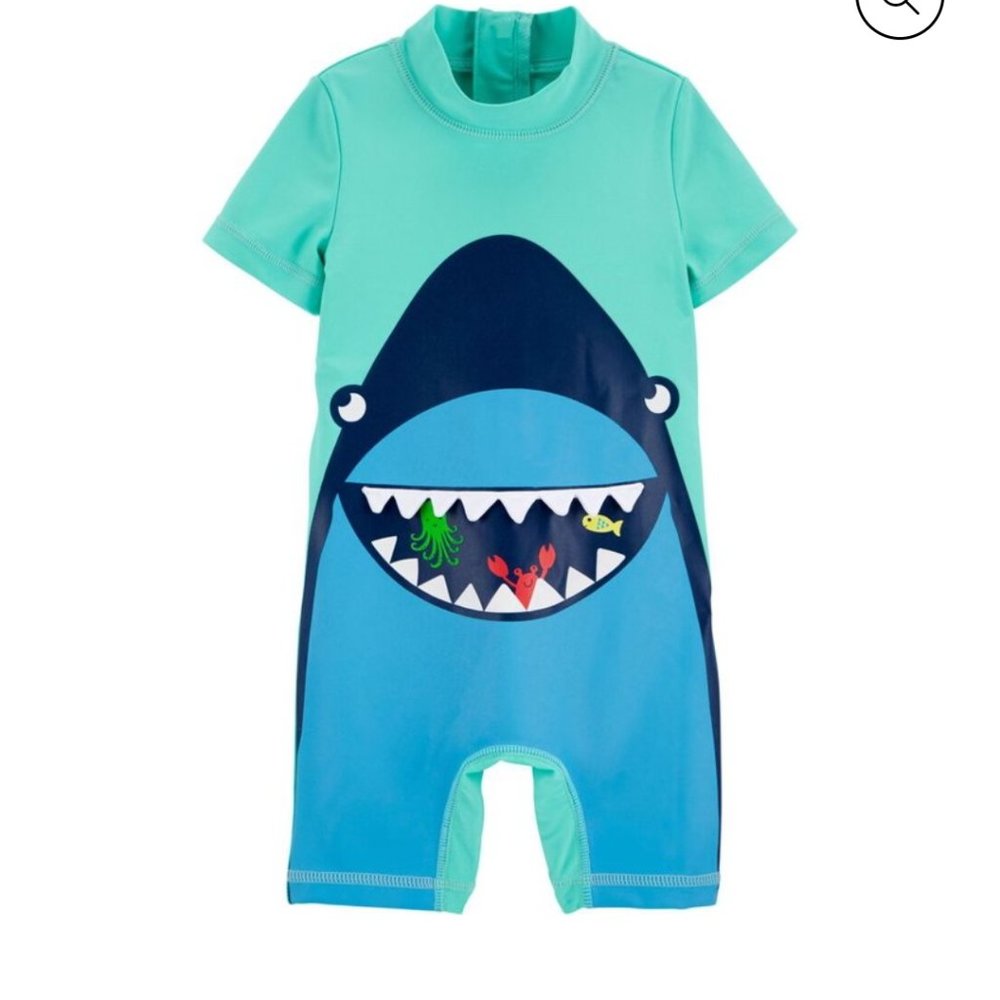 1-Piece Shark Rashguard Zip Up